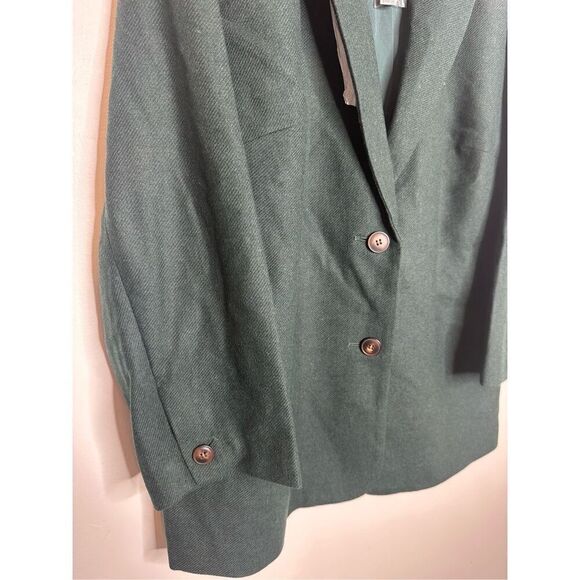 Madewell Women Plus Size Green Brushed Oversized Dorset Blazer Wool Blend - Picture 6 of 13
